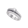 thumbnail image 1 of FB Jewels 14kt White Gold Womens Round Diamond Bridal Wedding Engagement Ring Band Set 1.00 Cttw, 1 of 1