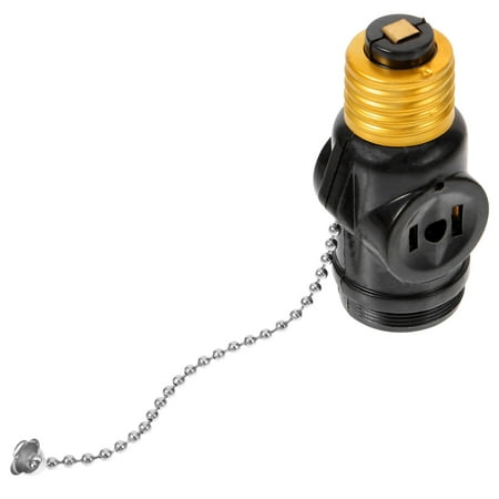 

Guiyong Light Socket To Plug Adapter with Pull E26 Bulb Splitter Double 3-prong Outlet Converter(US Plug)