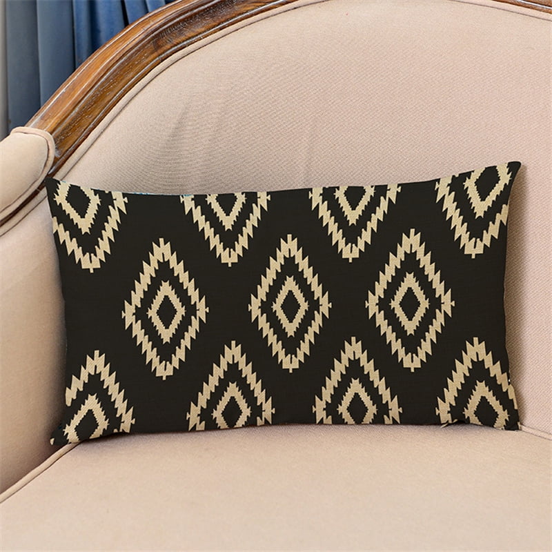 Decorative Throw Pillow Cushion Cover Black and White Geometric Lumbar Pillow Rectangle Home Decor Walmart