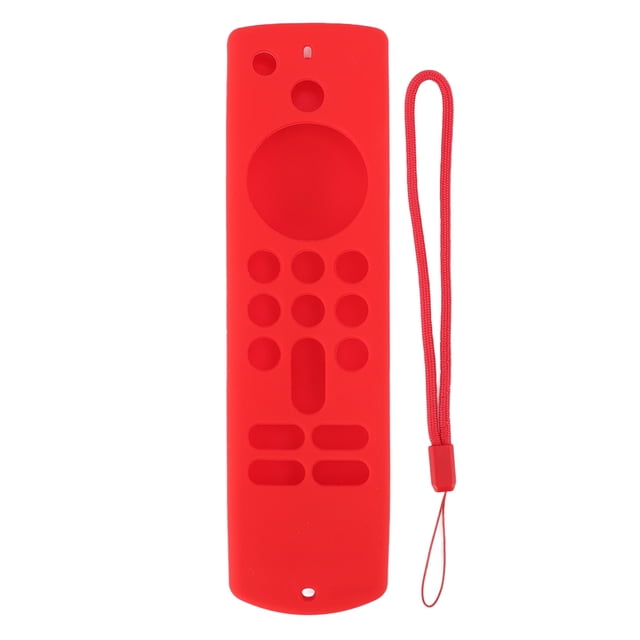 Funda de silicona para control remoto de Fire TV Stick, funda protectora de silicona antideslizante con cordón, 3.ª generación, color rojo