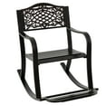 thumbnail image 1 of Costway 1 PCS Patio Rocking Chair Outdoor Cast Aluminum Rocker with Footrest & Backrest, 1 of 9