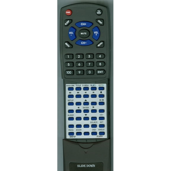 Replacement Remote for SYLVANIA SDVD1037, RTSDVD1037