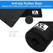 XL Mouse Pad - Large Extended Gaming Desk Mousepad (800x300x3mm) - Nonslip Rubber Base and Water Spill Resistant Desktop Keyboard Mouse Mat - Anti-Fray Cloth - Black