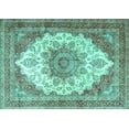 thumbnail image 1 of Ahgly Company Machine Washable Indoor Rectangle Persian Turquoise Blue Traditional Area Rugs, 3' x 5', 1 of 4
