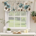 thumbnail image 2 of 2 Pack Valances for Window, Teal Tulip Butterfly Short Curtains for Kitchen Bedroom Living Room, Beige Turquoise Floral Vintage Rustic Rod Pocket Small Window Treatment Valance Drapes 54 x 18 Inch, 2 of 8