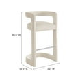 thumbnail image 3 of Bar Stool Chair Barstool, White, Velvet, Bar Pub Cafe Bistro Dining Kitchen Hospitality Restaurant, Modern Contemporary, HB37624, 3 of 9