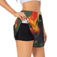 thumbnail image 2 of Bixox Women's Hawaiian Style Bald Eagle pattern 2 in 1 Running Shorts - Lightweight Athletic Workout Gym Yoga Shorts Liner with Pockets - Small, 2 of 5