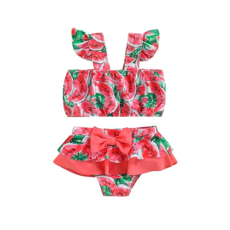

Baby Girls 2Pcs Swimsuits Toddler Bikini Tankinis Set Swimwear Beachwear