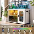 thumbnail image 2 of Aheaplus 55-75 Gallon Aquarium Stand with Power Outlets & LED Light, Reversible Fish Tank Stand with Cabinet for Fish Tank Accessories Storage, Heavy Duty Metal Frame, 880LBS Capacity, White, 2 of 7