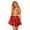 Red, variant on Easter Carnival Flowy Performance Skirt With Elastic Waistband For Stage Show Metalic Pleated Flared Dance