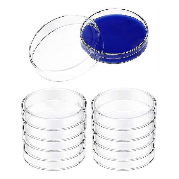 Glass Dish Set Borosilicate Lab Plates Transparent Tissue Culture Plates with Lid (10 Pieces, 60 x 20 mm)