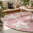 thumbnail image 3 of Round Area Rugs 3.3Ft, Pink Starfish Coastal Non-Slip Washable Circle Rugs Carpet, Nautical Summer Ocean Abstract Art Indoor Outdoor Rug Floor Mats Throw Runner for Bedroom Living Room Bathroom, 3 of 8