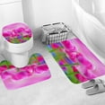 thumbnail image 4 of Purple Rose Butterflies Bathroom Shower Curtains Accessories Set, Delicate Flower Shower Curtain Sets with Non-Slip Rugs,Toilet Lid Cover, Bath Mat and Hooks, Durable Bathroom Shower Curtain Sets, 4 of 6