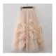 thumbnail image 1 of Vestido de falda de Hada de borde dulce Vintage para mujer, Falda Midi de tul de Cintura elástica de Hada de línea A, Swing grande Irregular, 1 of 5