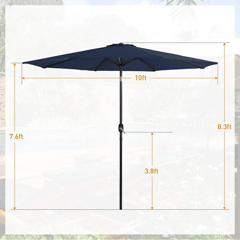 Summit Living 10 FT Patio Umbrella with 8 ribs Outdoor Summit Living 10 FT Patio Umbrella with 8 ribs Outdoor