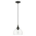thumbnail image 3 of 53641-07-Livex Lighting-Glendon - 1 Light Pendant-15 Inches Tall and 8.25 Inches Wide-Bronze/Antique Brass Finish    -Traditional Installation, 3 of 14