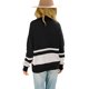 thumbnail image 5 of VISgogo Mujer Otoño Invierno Jersey de Punto Manga Larga Solapa Cremallera Patchwork Sudadera VISgogo moda, 5 of 9
