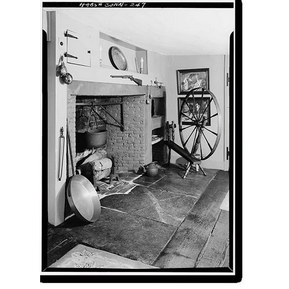 Historic Print, Bradford-Huntington House, 16 Huntingtown Lane, Norwichtown, New London County, CT - 4, 16" x 20"