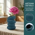 thumbnail image 2 of REGALWOVEN Clear Acrylic Flower Vase, Unbreakable Small Bud Vase for Short Stem Bouquets, Shatterproof Plastic Vase for Desk Dark Green 3.5"L x 3.5"W x 5.9"H, 2 of 7