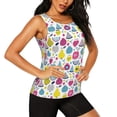 thumbnail image 2 of Logiee Doodle Fruits Print Women's Workout Tank Top, Dry Fit Summer Tank Top,Gym Yoga Workout Sports Tee,Sleeveless Athletic Shirts-XX-Large, 2 of 7