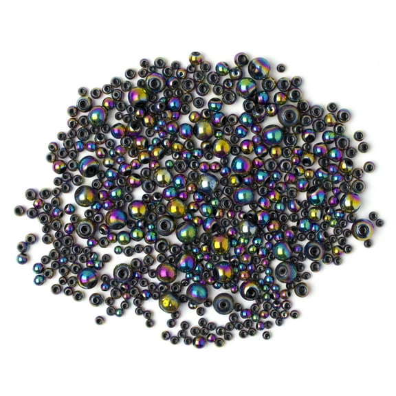 Cousin DIY Rainbow Glass Beads Filler, 480 Pieces, Multi-Size Variety