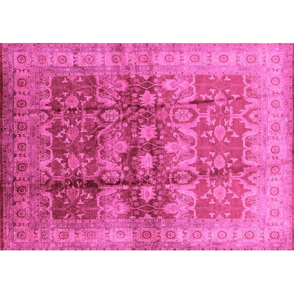 Ahgly Company Indoor Rectangle Oriental Pink Industrial Area Rugs, 3' x 5'