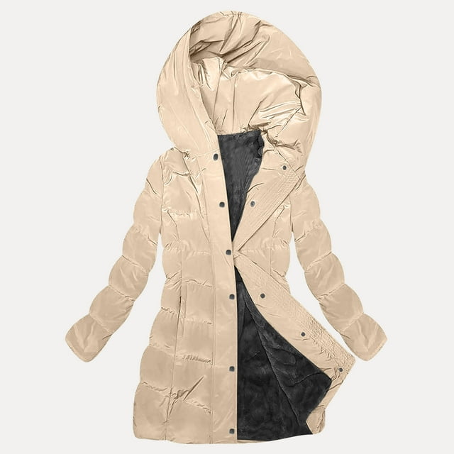 Parkas de manga larga de invierno para mujer, chaqueta de plumón alargada y gruesa de longitud media, abrigo para mujer