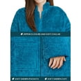 thumbnail image 5 of PAVILIA Womens Housecoat Zip Robe, Sherpa Zip Up Front Robe Bathrobe, Fuzzy Warm Zipper House Coat Lounger for Women Ladies Elderly with Pockets, Fluffy Fleece Long - Teal Sea Blue (Large/X-Large), 5 of 10