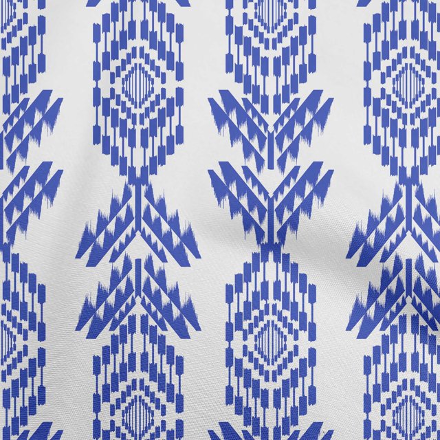 oneOone Polyester Spandex Blue Fabric Aztech Dress Material Fabric Print Fabric By The Yard 56 Inch Wide