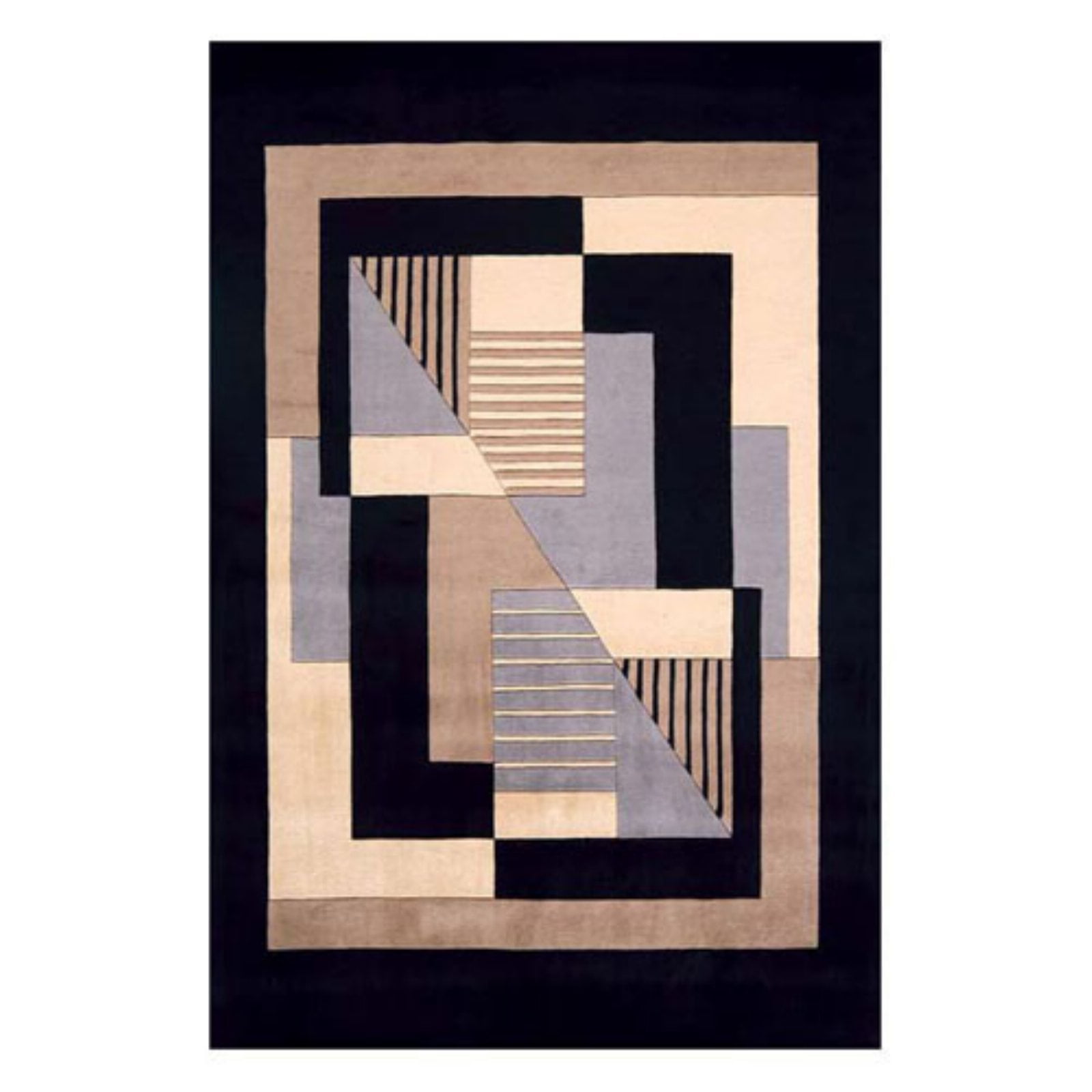 Momeni New Wave Banked Box NW06 Area Rug Black