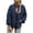 Dark Blue, variant on Women's Pure Color Collar Cotton Jacket Stylish Loose Fit Pockets Long Sleeve Coat Women's Parkas