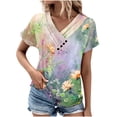 thumbnail image 2 of Kayannuo Womens Blouses Short Sleeve T Shirts for Women Valentine's Day Women's V-Neck Fashion Casual Short-Sleeved Spring And Summer Top, 2 of 4