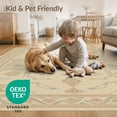 thumbnail image 4 of ODIKA 8'x10' Beige Medallion Classic Design Washable Area Rug Elegant Pattern with Intricate Stone Motifs for Dining Room, Large Office, Lounge, Non-Slip Chair-Friendly Mat, 4 of 7