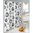 thumbnail image 6 of Autumn Thanksgiving Shower Curtains for Bathroom, Pumpkin Maple Leaf White Theme Waterproof Fabric Shower Curtain for Bathroom Bathtub Decoration, Machine Washable, 36"x72", 6 of 9