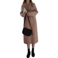 thumbnail image 2 of Lucakuins Vestido Midi Suéter Mujer, Color Sólido Solapa Cuarto Cremallera Manga Larga Punto Midi Vestido, Negro/Gris/Rosa/Albaricoque Lucakuins  moda, 2 of 8