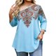 thumbnail image 3 of TaTaai Printed Blouse Elegant Flowy Women's Plus Size Fashion Off-Shoulder 3/4 Sleeve All Season Casual Semi-Formal Top Gift, 3 of 6