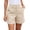 Beige(Womens Shorts), variant on Classic Chino Shorts for Women Everyday Tailored Wide Leg Casual Shorts with Belt Loops & Front Pockets