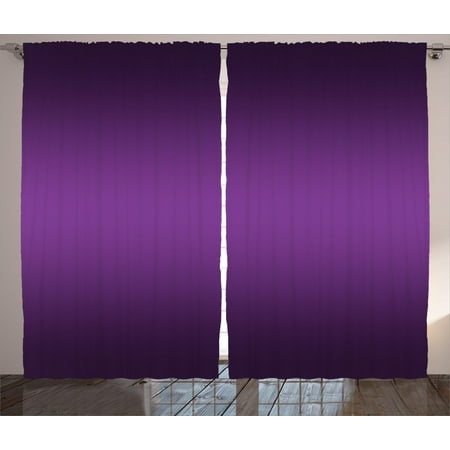 Purple Curtains 108 Inch Drop Ombre Curtains 2 Panels Set, Cinema Curtain Inspired Color Ombre Design for Room Decorations Digital Artsy Print, Window Drapes for Living Room Bedroom, 108W X 84L Inches, Purple, by Ambesonne ()