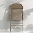 thumbnail image 4 of Nazhura Adult Modern Metal Indoor Patio Padded and with Back Folding & Stacking Chairs, Oatmeal Strip Fabric (Set of 4), 4 of 8