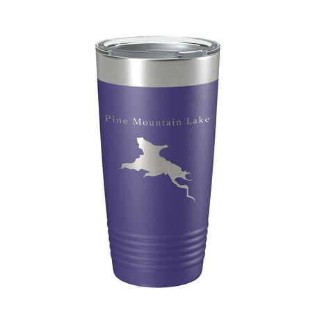 

Pine Mountain Lake Map Tumbler Travel Mug Insulated Laser Engraved Coffee Cup California 20 oz Purple