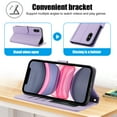 thumbnail image 4 of Allytechgroup Wallet Phone Case for iPhone XR, Built-in Credit Card Slot Shoulder Strap Wrtst Strap PU Leather RFID Blocking Shockproof Full Body Cover for Women Girls, Purple, 4 of 8