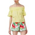 thumbnail image 1 of The Edit By Seventeen Blusa sin hombros para mujer, amarillo, pequeño, 1 of 1