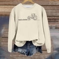 thumbnail image 2 of Fiaer Womens Sweatshirts Thank a Farmer Sweatshirt Farm Tractor Farming Pullover Crewneck Long Sleeve Plus Size Cute Graphic Baggy Tops Beige XL, 2 of 4