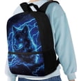 thumbnail image 4 of Jeiento Wolf Backpack for Boys 8-10 10-12 School Bags Elementary Middle School Bookbag Girls Back Pack Purse Kids Daycare Satchel Bag 17inch Children Daypack Blue, 4 of 6