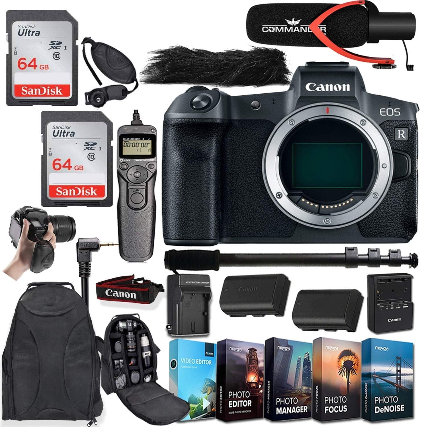 Canon EOS R Mirrorless Digital Camera (Body Only) with Deluxe