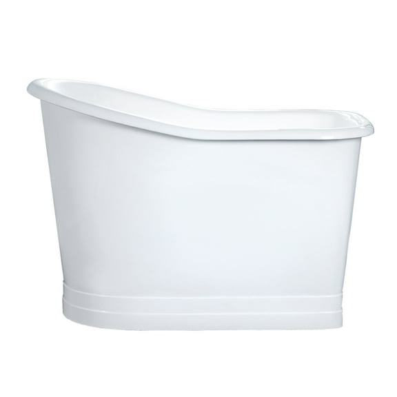Kingston Brass VCTND513029 51" Cast Iron D-Shaped Single Slipper Pedestal Tub (No Faucet Drillings), White