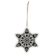 Holiday Time Ceramic Shape Ornament, 4.75 inches, Black/White