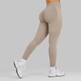 thumbnail image 2 of Mnuaqn Butt Lifting Lycra No Front Seam Workout Leggings for Women Tummy Control High Waist Seamless Gym Running Leggings Khaki for Size XL, 2 of 4