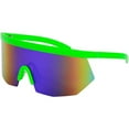 thumbnail image 1 of Oversized Super Shield Rainbow Mirrored Lens Semi Rimless Style Sunglasses, 1 of 12