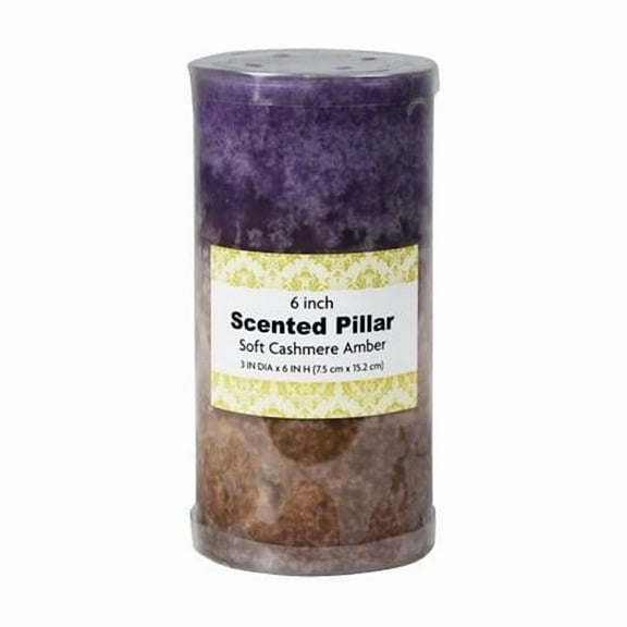 Jeco  3 x 6 in. Sand Scented Pillar Candle, Purple